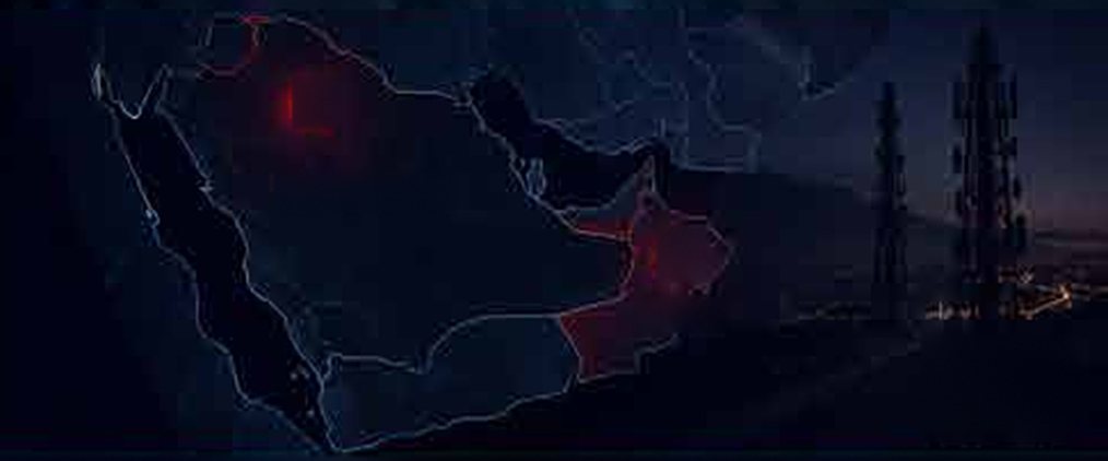 Map of the Arabian Peninsula marking AST’s presence in Saudi Arabia and Oman