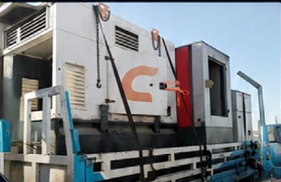 Telecom site generator loaded on a truck for overhaul